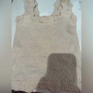 Free People Flower White Tank Top